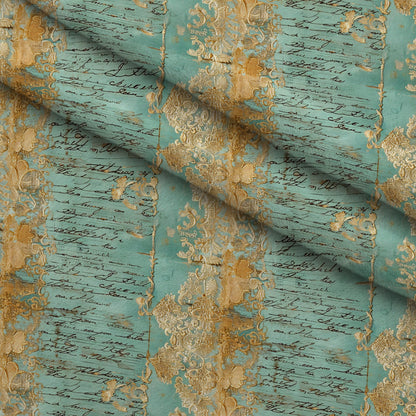 Gilded Lace Script Pattern 11 Minky Fabric