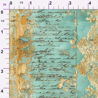 Gilded Lace Script Pattern 11 Minky Fabric