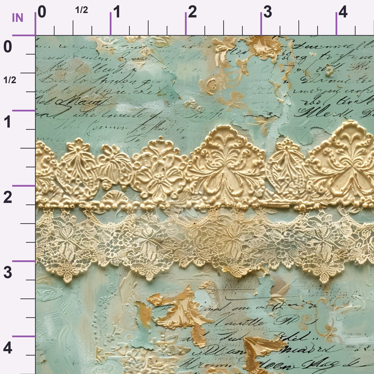 Gilded Lace Script Pattern 13 Minky Fabric