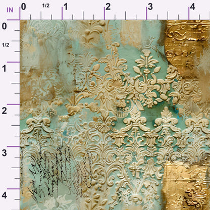 Gilded Lace Script Pattern 14 Minky Fabric