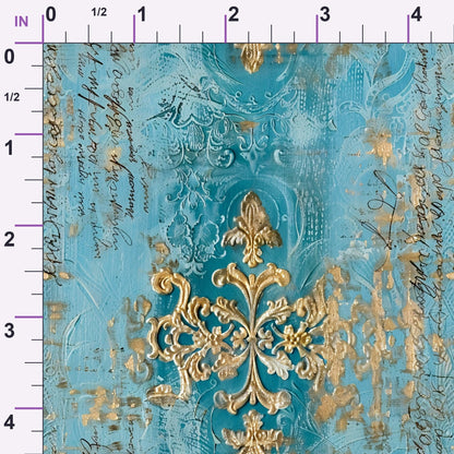 Gilded Lace Script Pattern 17 Minky Fabric