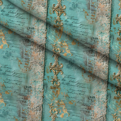 Gilded Lace Script Pattern 19 Minky Fabric