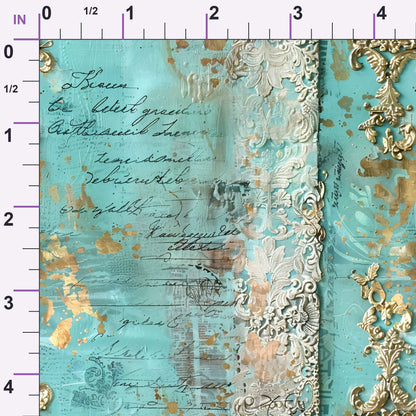 Gilded Lace Script Pattern 19 Minky Fabric