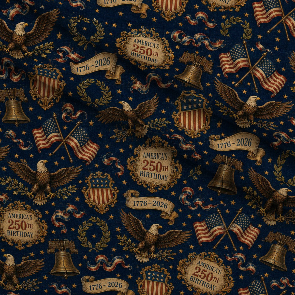 Gilded Liberty Pattern 1 Minky Fabric