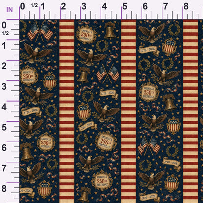 Gilded Liberty Pattern 2 Minky Fabric