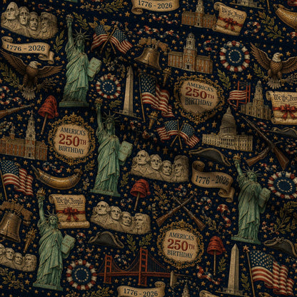Gilded Liberty Pattern 3 Minky Fabric