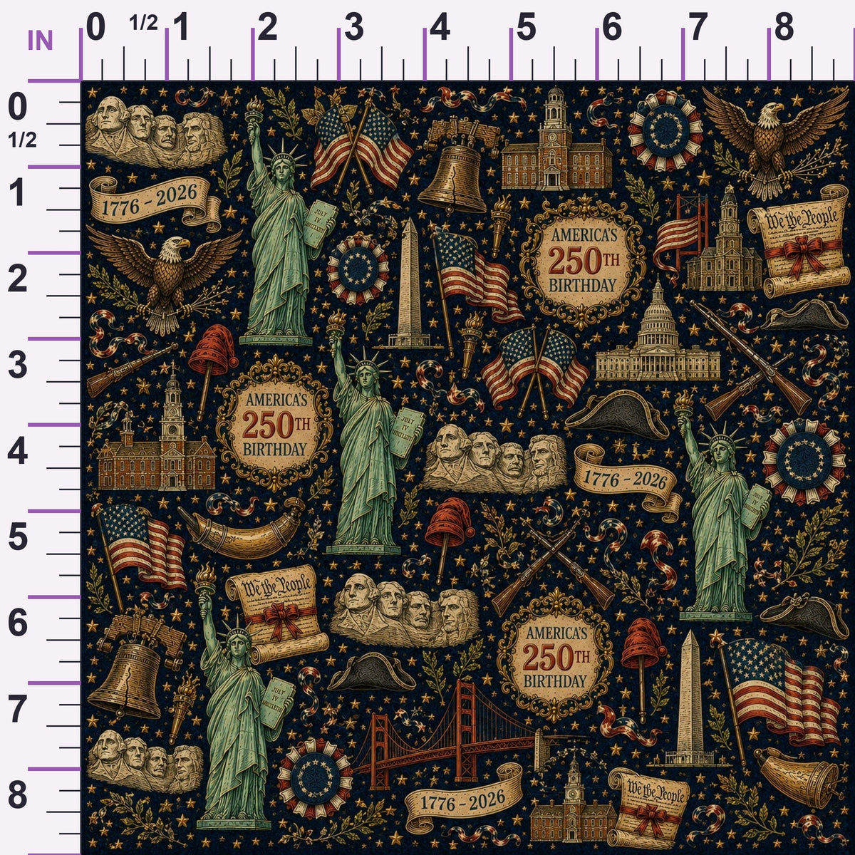 Gilded Liberty Pattern 3 Minky Fabric