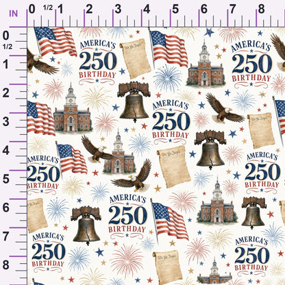 Gilded Liberty Pattern 4 Minky Fabric