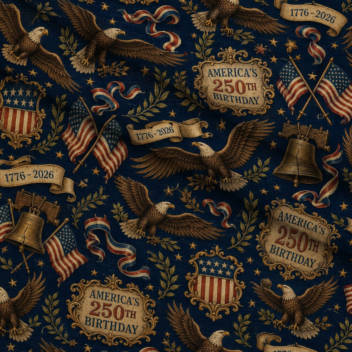 Gilded Liberty Pattern 6 Minky Fabric