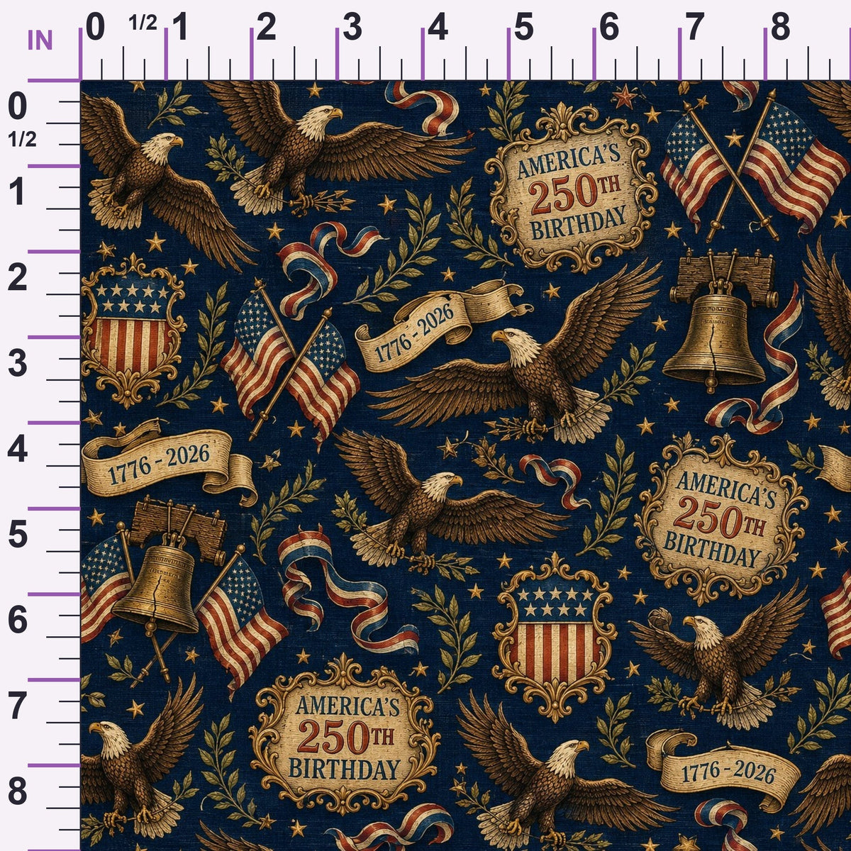 Gilded Liberty Pattern 6 Minky Fabric