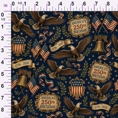 Gilded Liberty Pattern 6 Minky Fabric