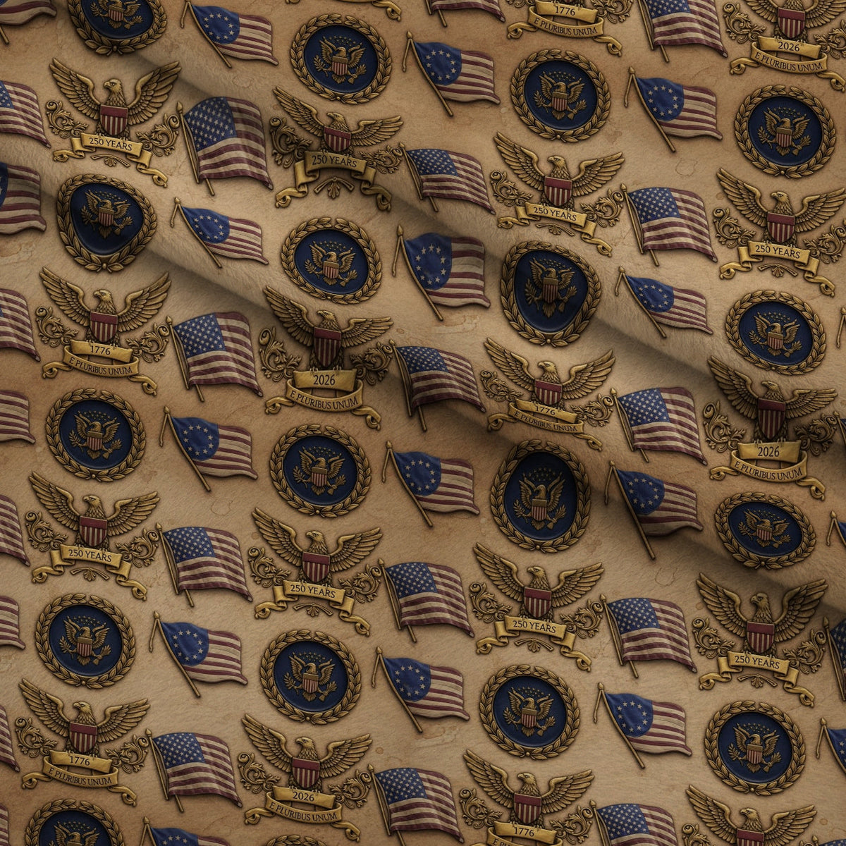 Gilded Liberty Pattern 7 Minky Fabric
