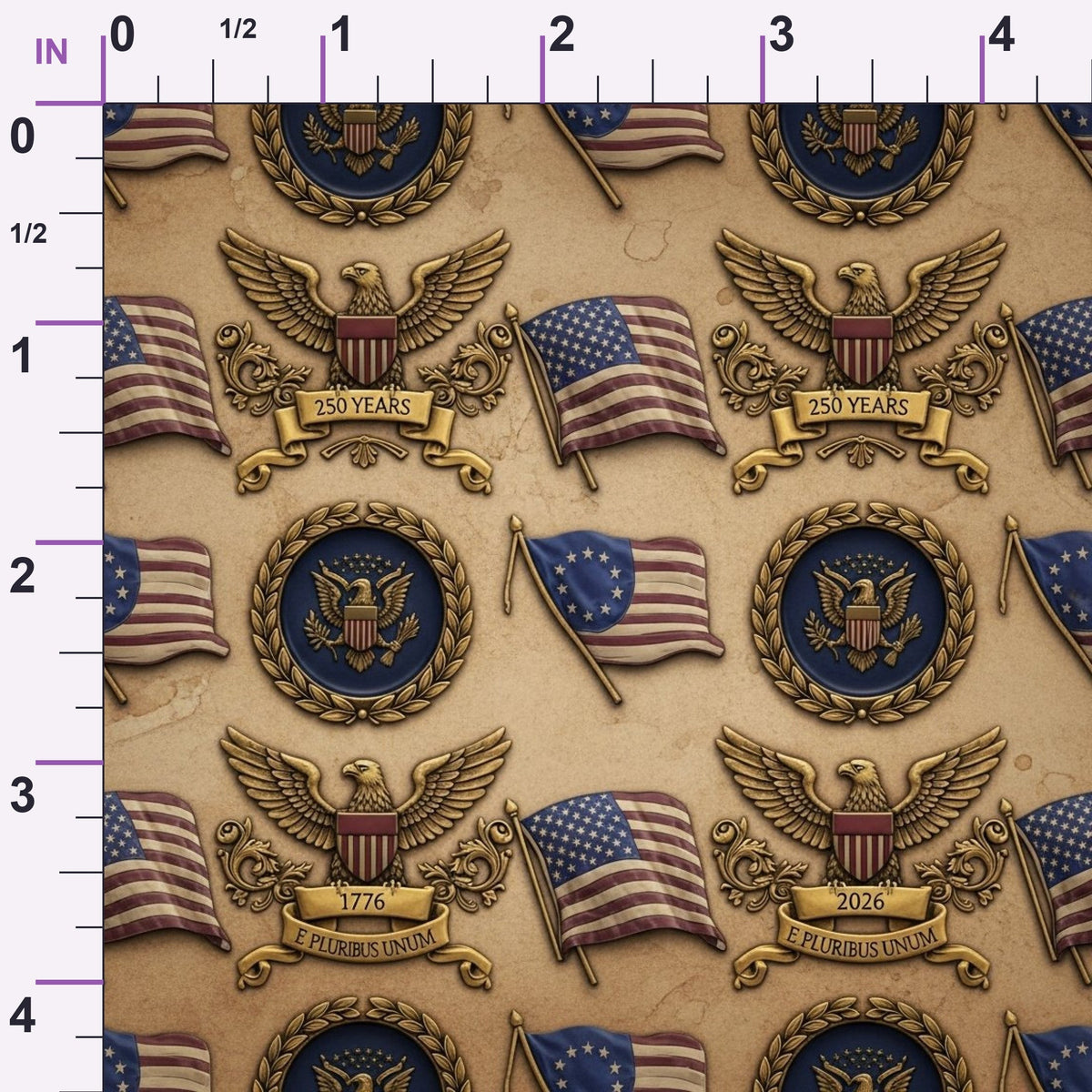 Gilded Liberty Pattern 7 Minky Fabric