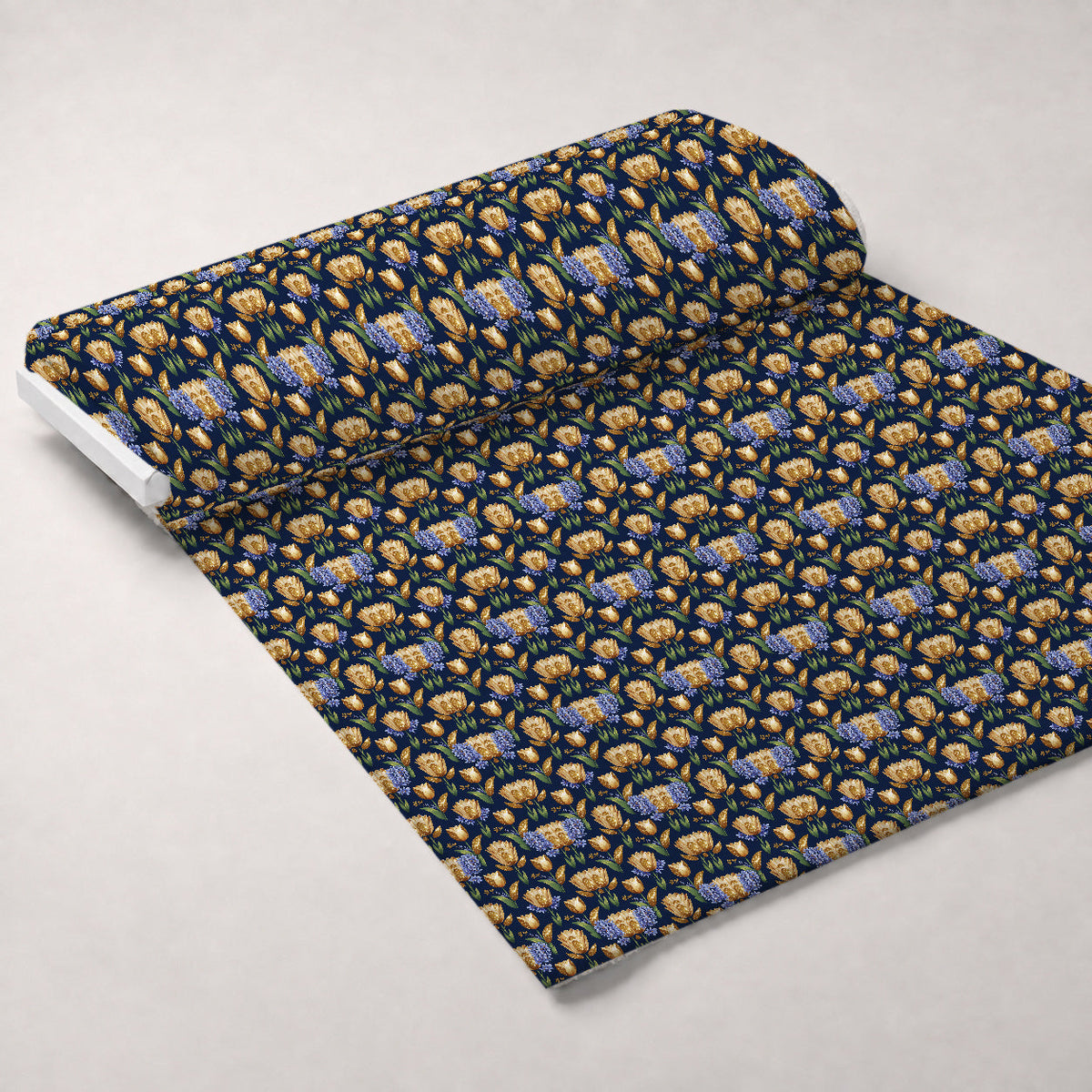 Gilded Midnight Tulips Pattern 8 Minky Fabric