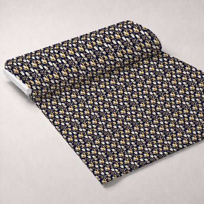 Gilded Midnight Tulips Pattern 9 Minky Fabric