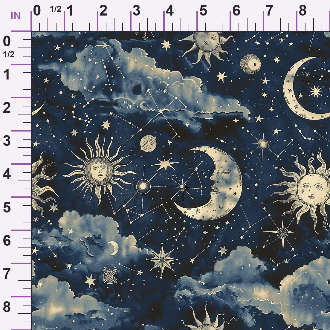 Gilded Night Sky Pattern 1 Minky Fabric