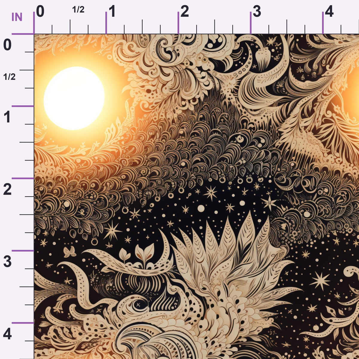 Gilded Nightfall Pattern 1 Minky Fabric