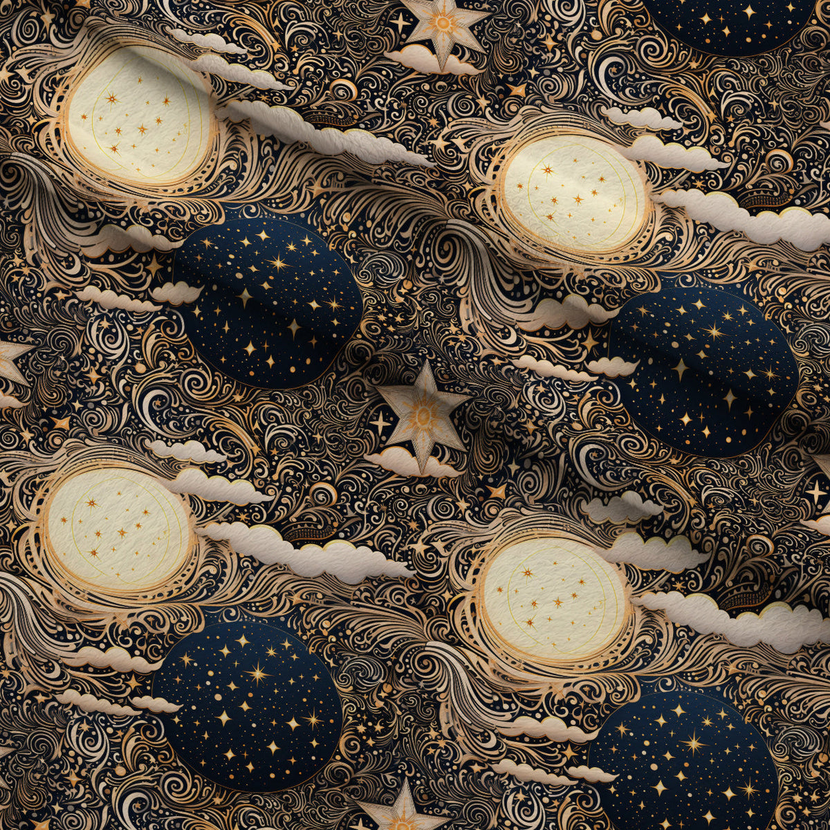 Gilded Nightfall Pattern 2 Minky Fabric
