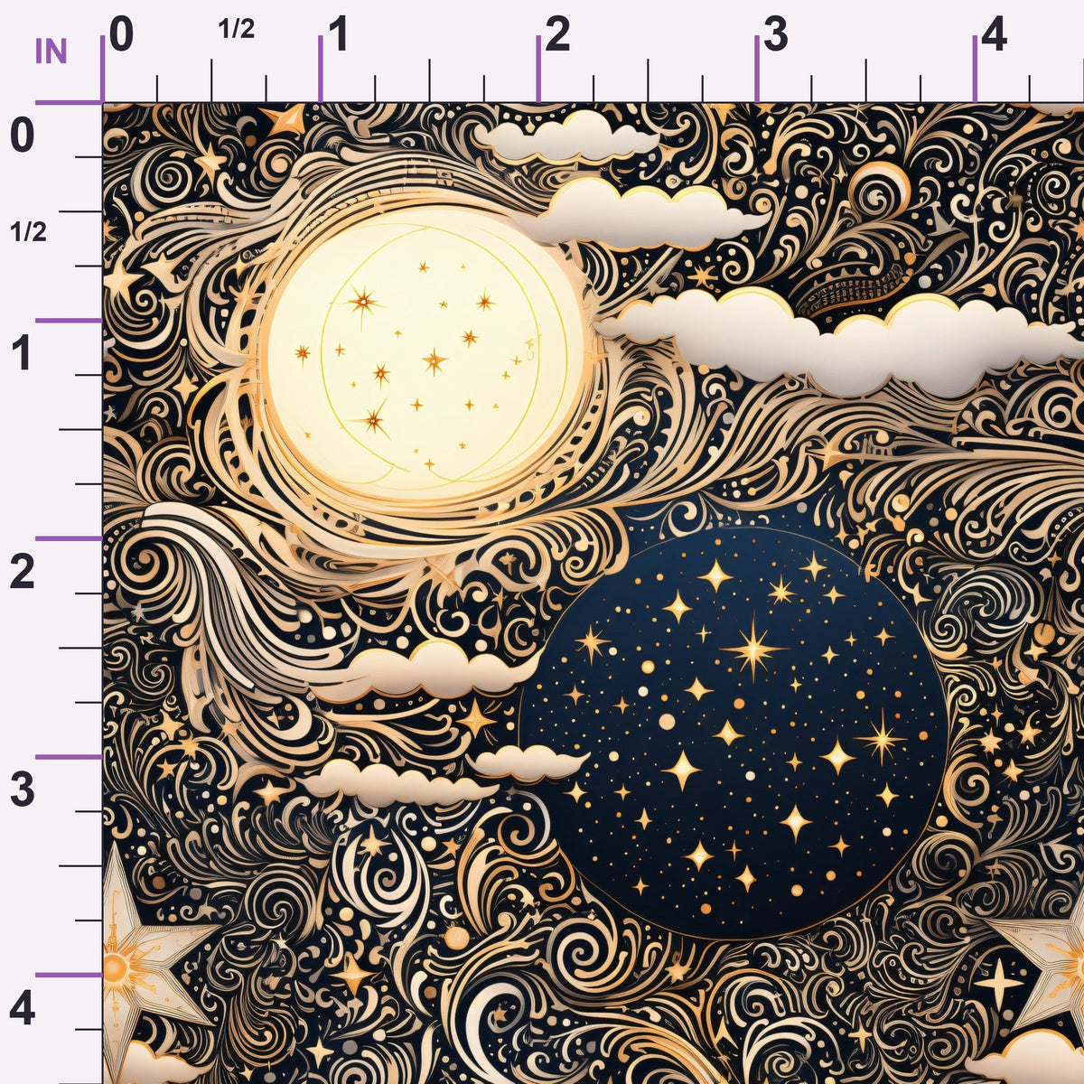 Gilded Nightfall Pattern 2 Minky Fabric