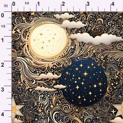Gilded Nightfall Pattern 2 Minky Fabric