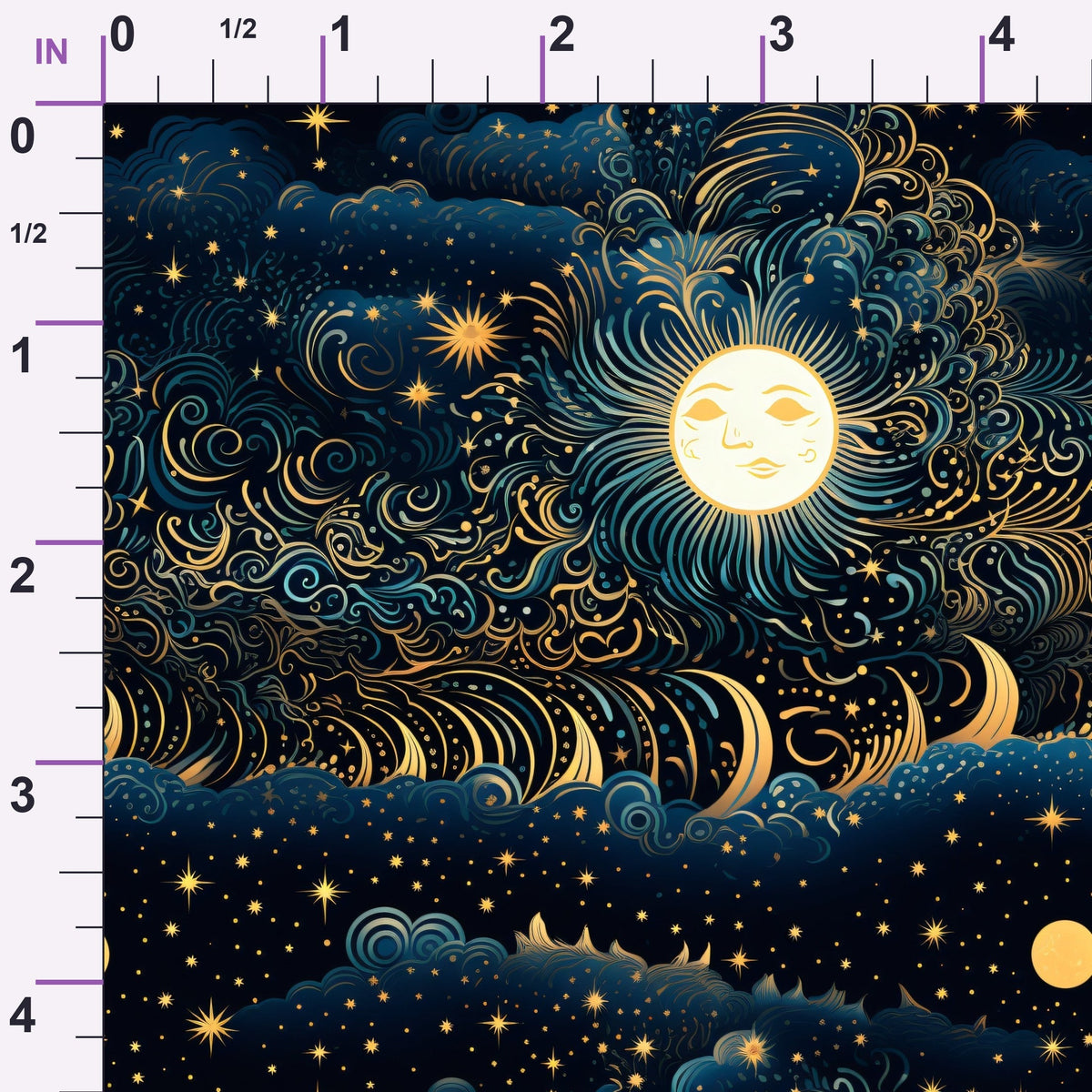 Gilded Nightfall Pattern 3 Minky Fabric
