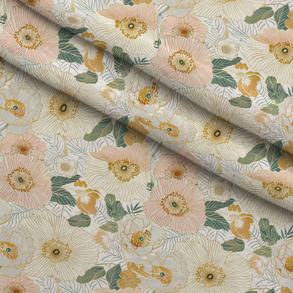 Gilded Peonies Pattern 1 Minky Fabric