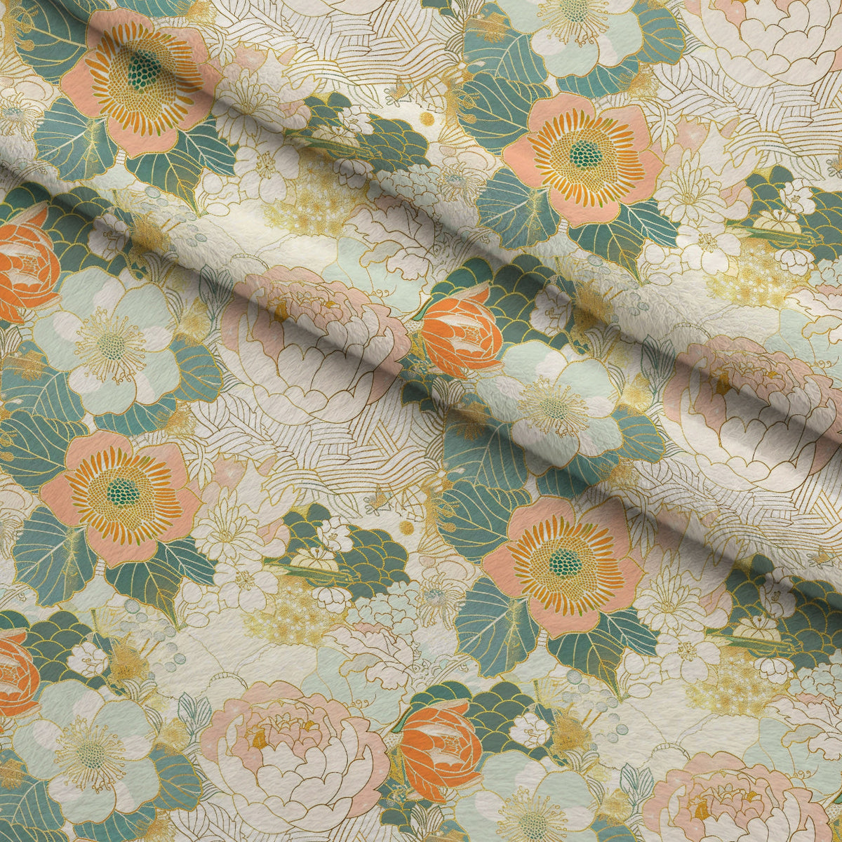 Gilded Peonies Pattern 11 Minky Fabric