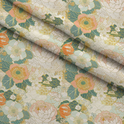 Gilded Peonies Pattern 11 Minky Fabric