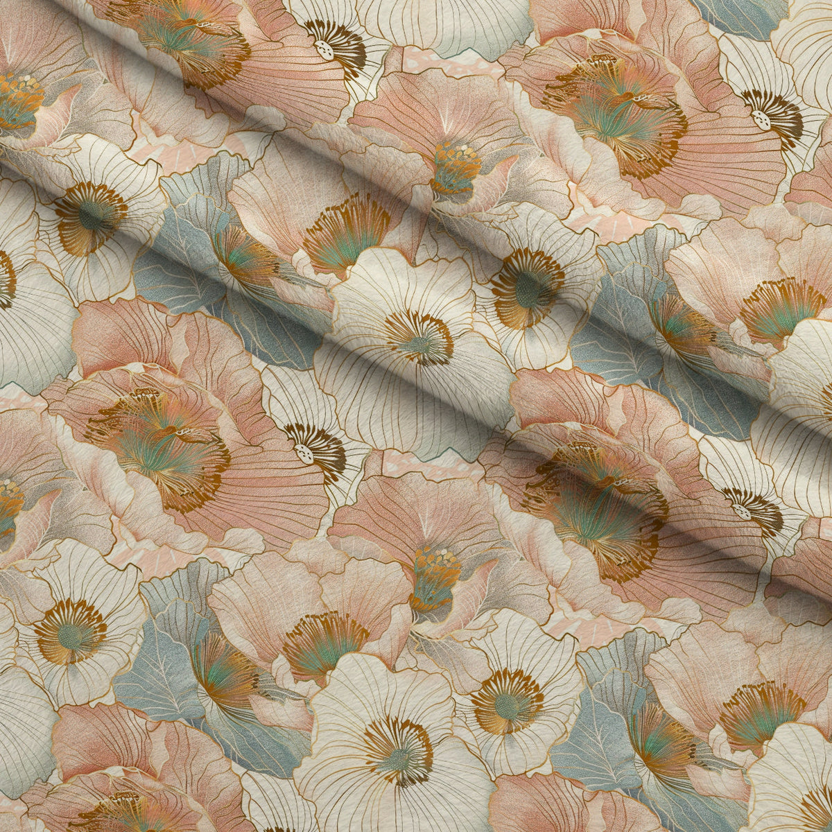 Gilded Peonies Pattern 14 Minky Fabric