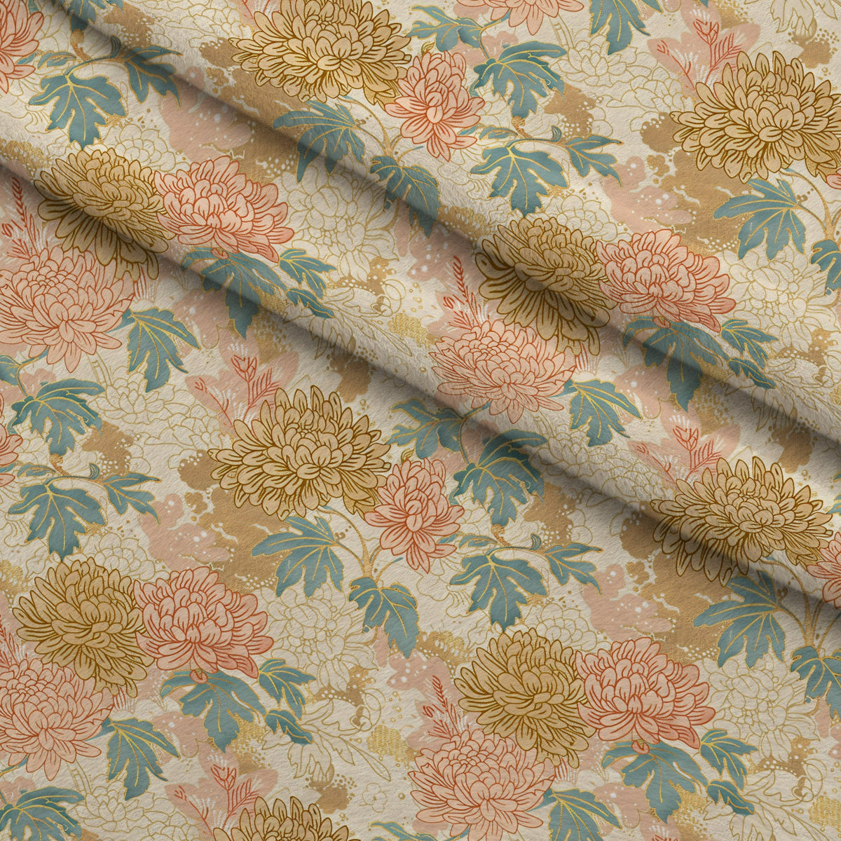 Gilded Peonies Pattern 15 Minky Fabric