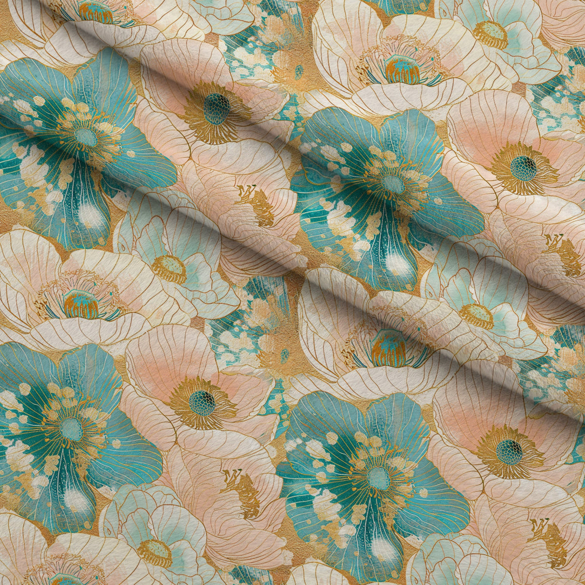 Gilded Peonies Pattern 16 Minky Fabric