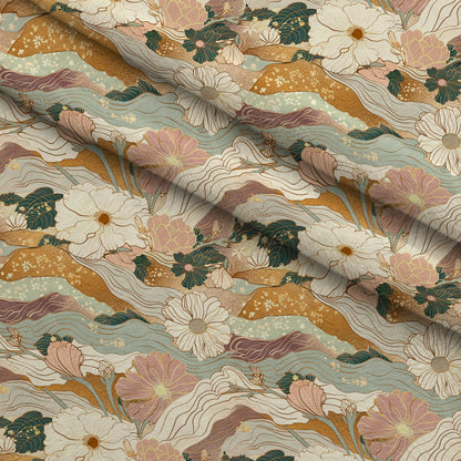 Gilded Peonies Pattern 18 Minky Fabric
