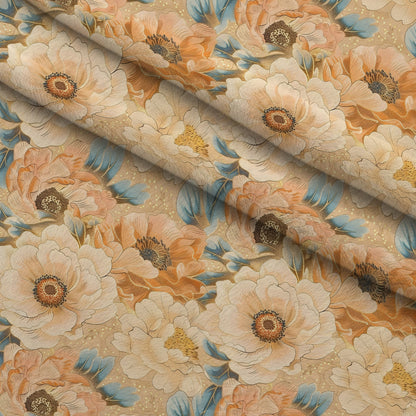 Gilded Peonies Pattern 20 Minky Fabric