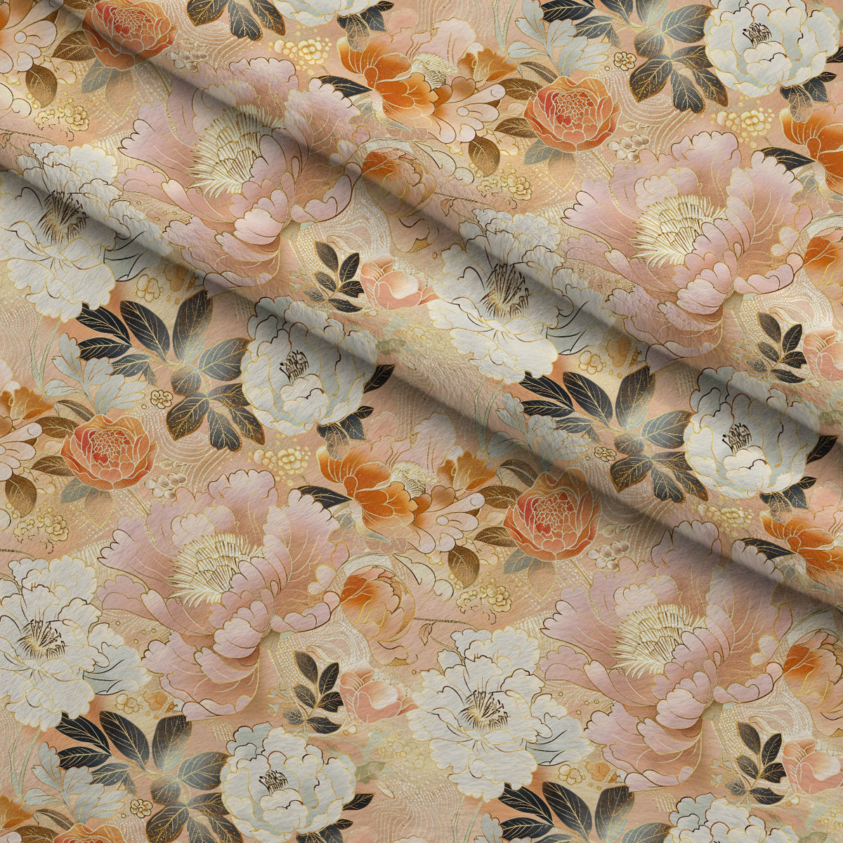 Gilded Peonies Pattern 5 Minky Fabric
