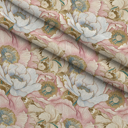 Gilded Peonies Pattern 6 Minky Fabric