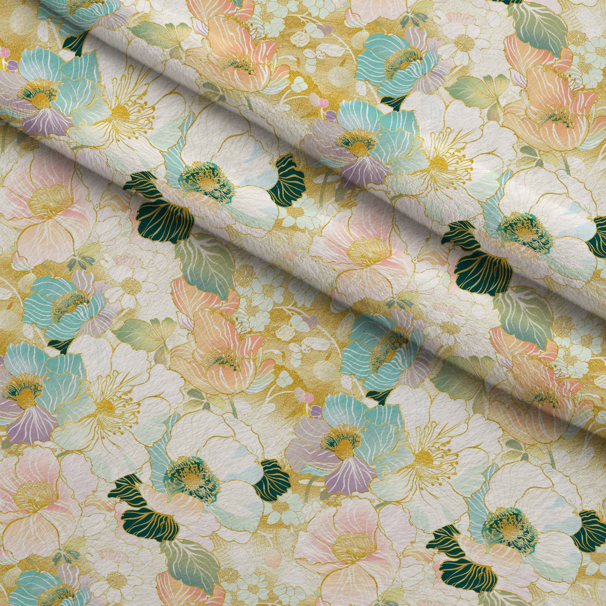 Gilded Peonies Pattern 7 Minky Fabric