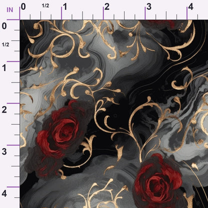 Gilded Rose Marble Pattern 1 Minky Fabric