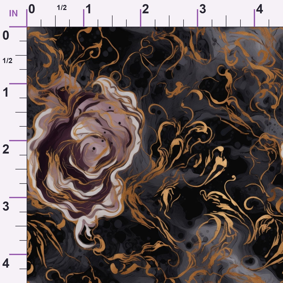 Gilded Rose Marble Pattern 2 Minky Fabric