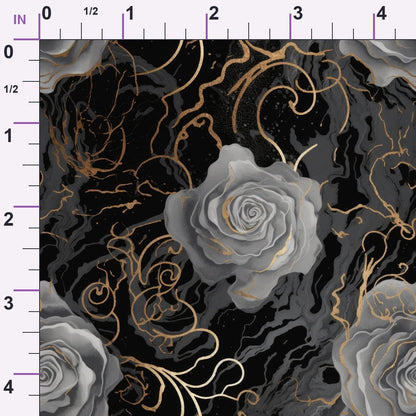Gilded Rose Marble Pattern 5 Minky Fabric