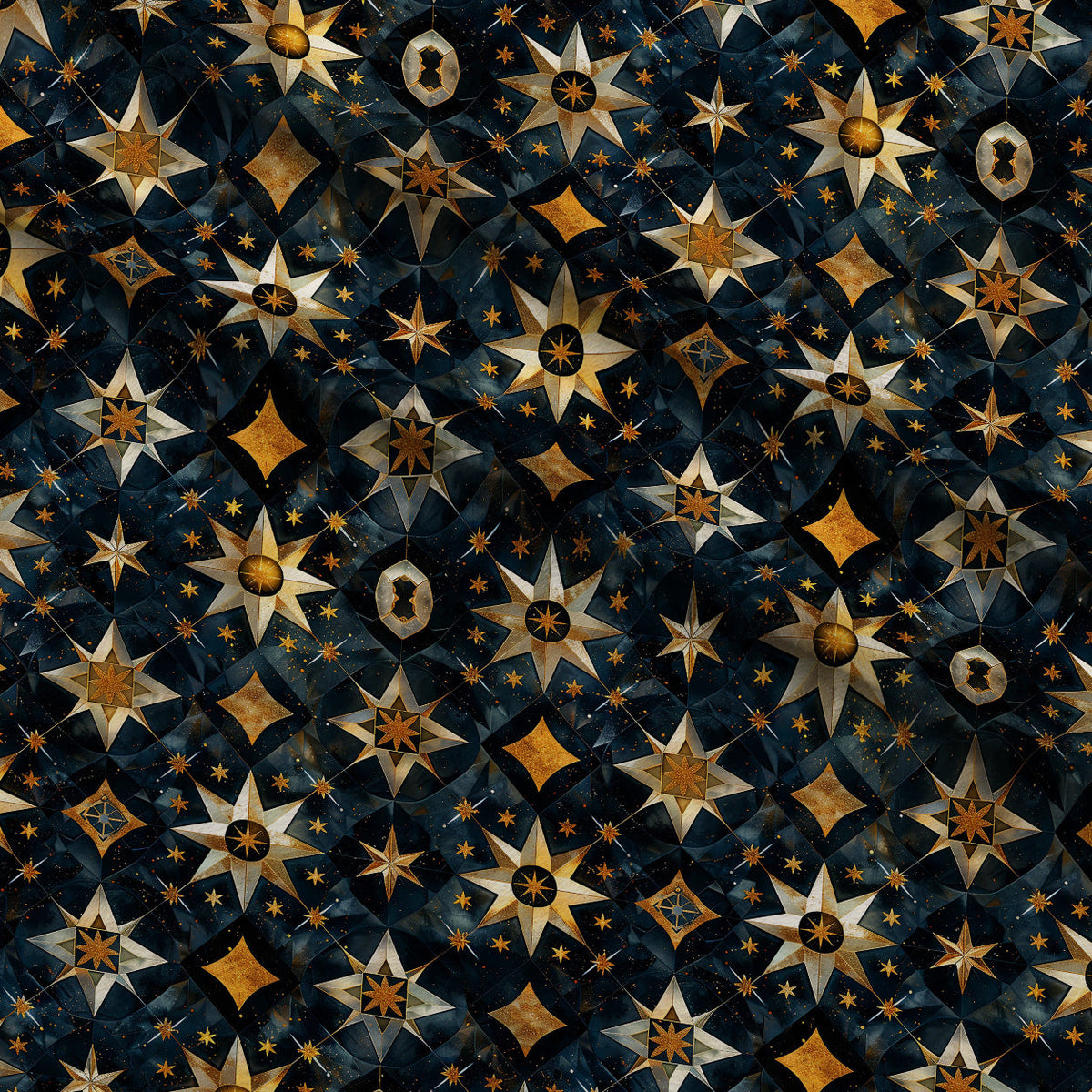 Gilded Starlight Pattern 2 Minky Fabric