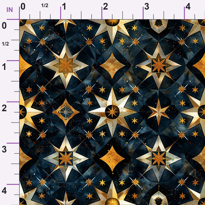 Gilded Starlight Pattern 2 Minky Fabric