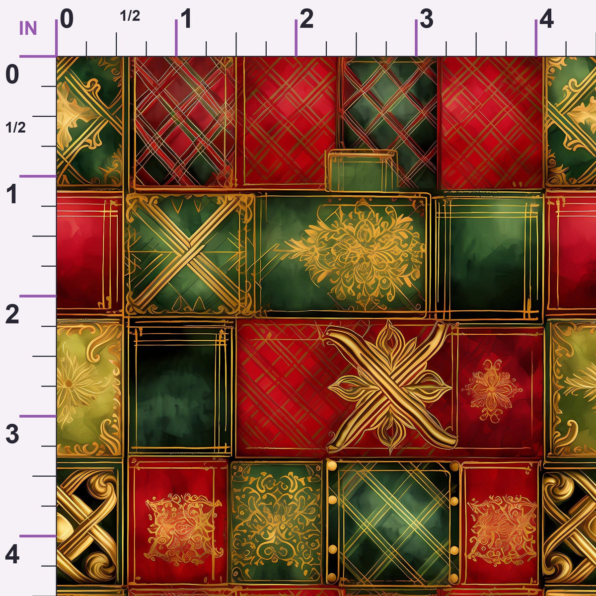 Gilded Tartan Blooms Pattern 11 Minky Fabric
