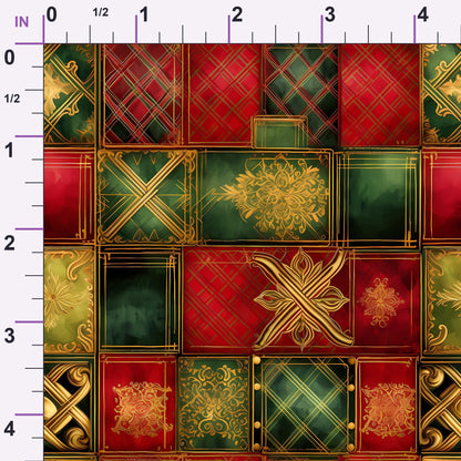 Gilded Tartan Blooms Pattern 11 Minky Fabric