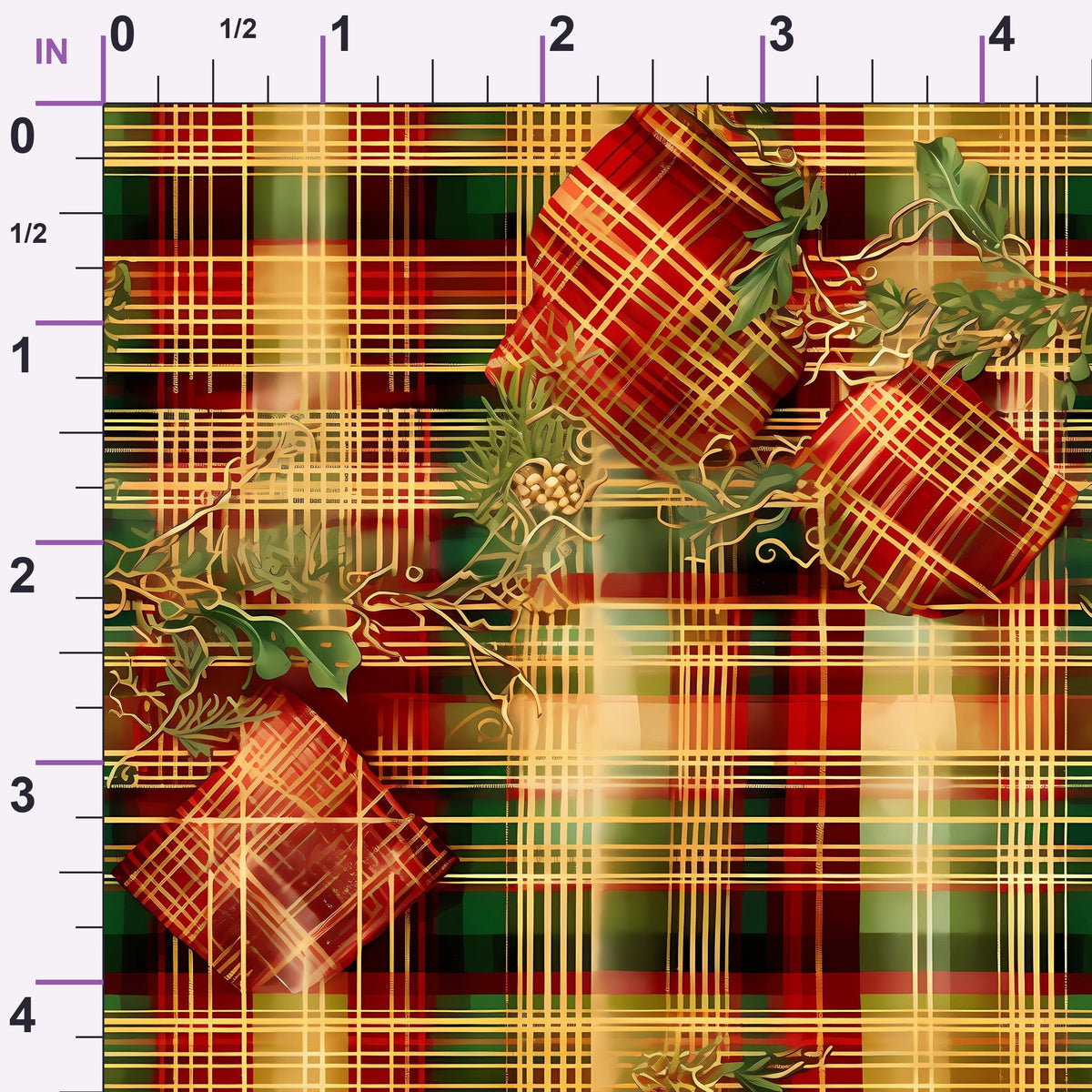 Gilded Tartan Blooms Pattern 16 Minky Fabric