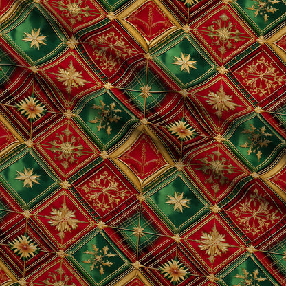 Gilded Tartan Blooms Pattern 18 Minky Fabric