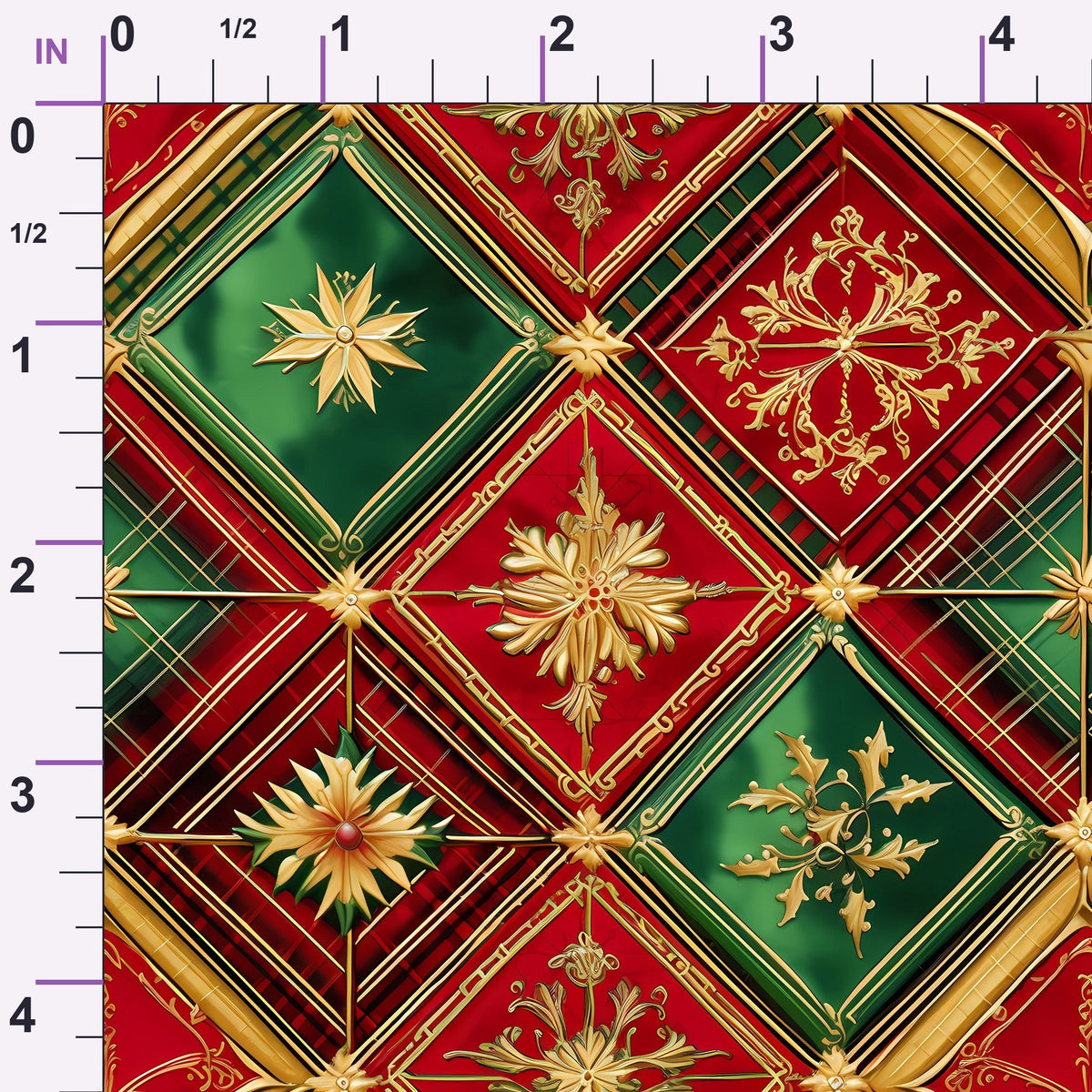 Gilded Tartan Blooms Pattern 18 Minky Fabric
