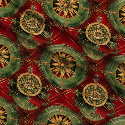 Gilded Tartan Blooms Pattern 7 Minky Fabric