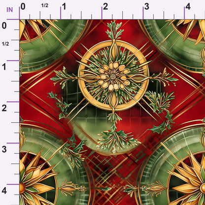 Gilded Tartan Blooms Pattern 7 Minky Fabric