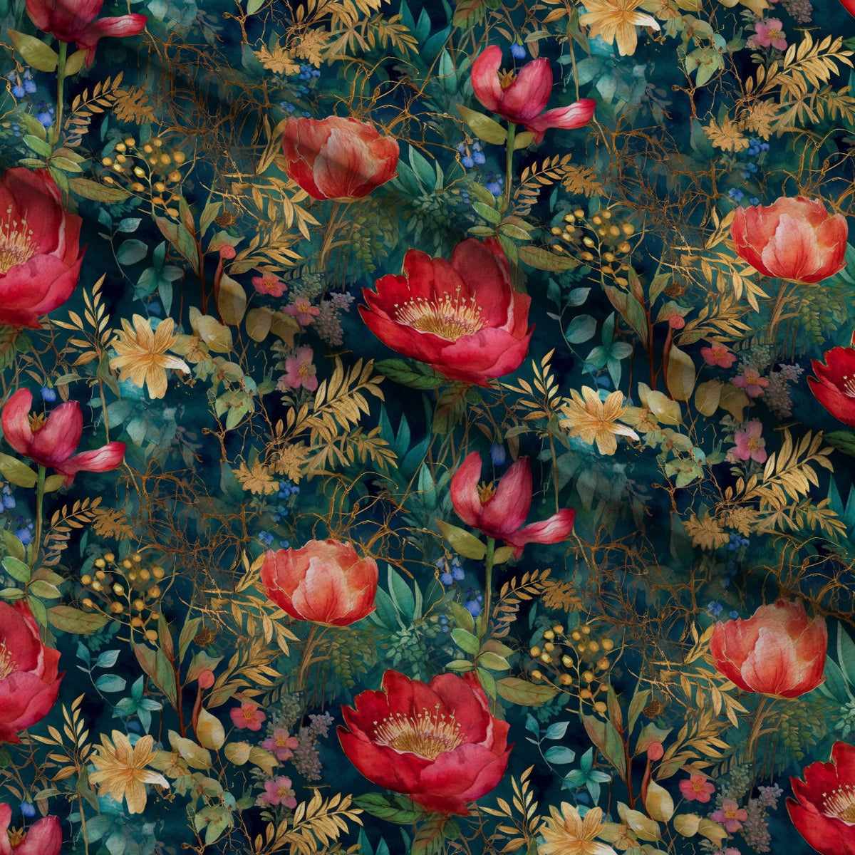 Gilded Twilight Blooms Pattern 12 Minky Fabric