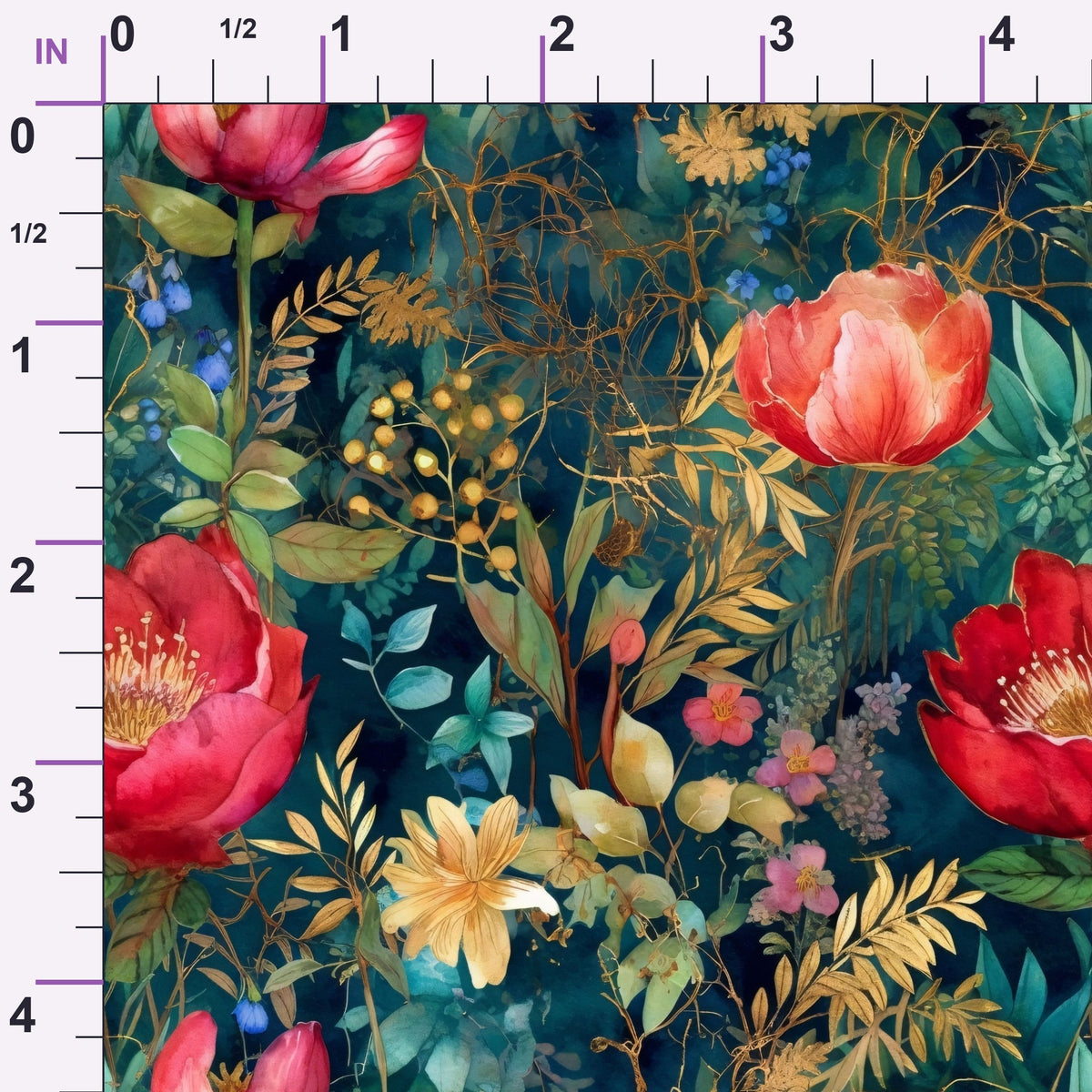 Gilded Twilight Blooms Pattern 12 Minky Fabric